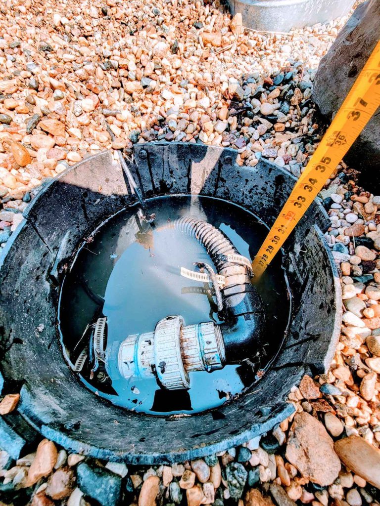 measuring evaporation or leak in pondless waterfall water feature