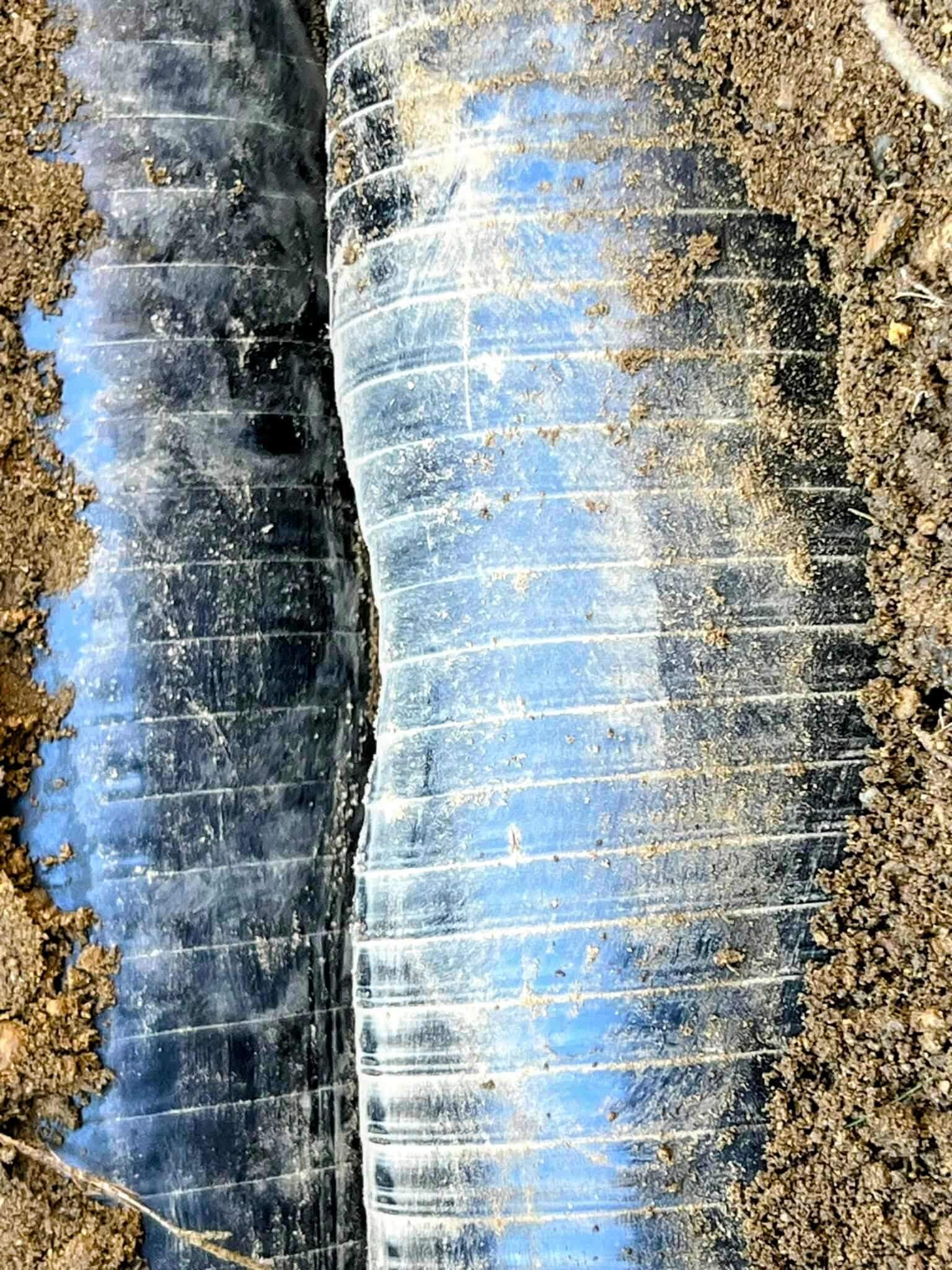 defective pond plumbing pipe